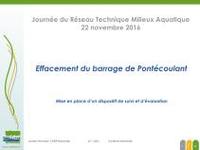 Suivi et évaluation des travaux d'effacement du barrage de Pontécoulant