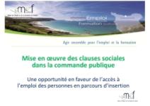 Mise en oeuvre des clauses sociales dans la commande publique